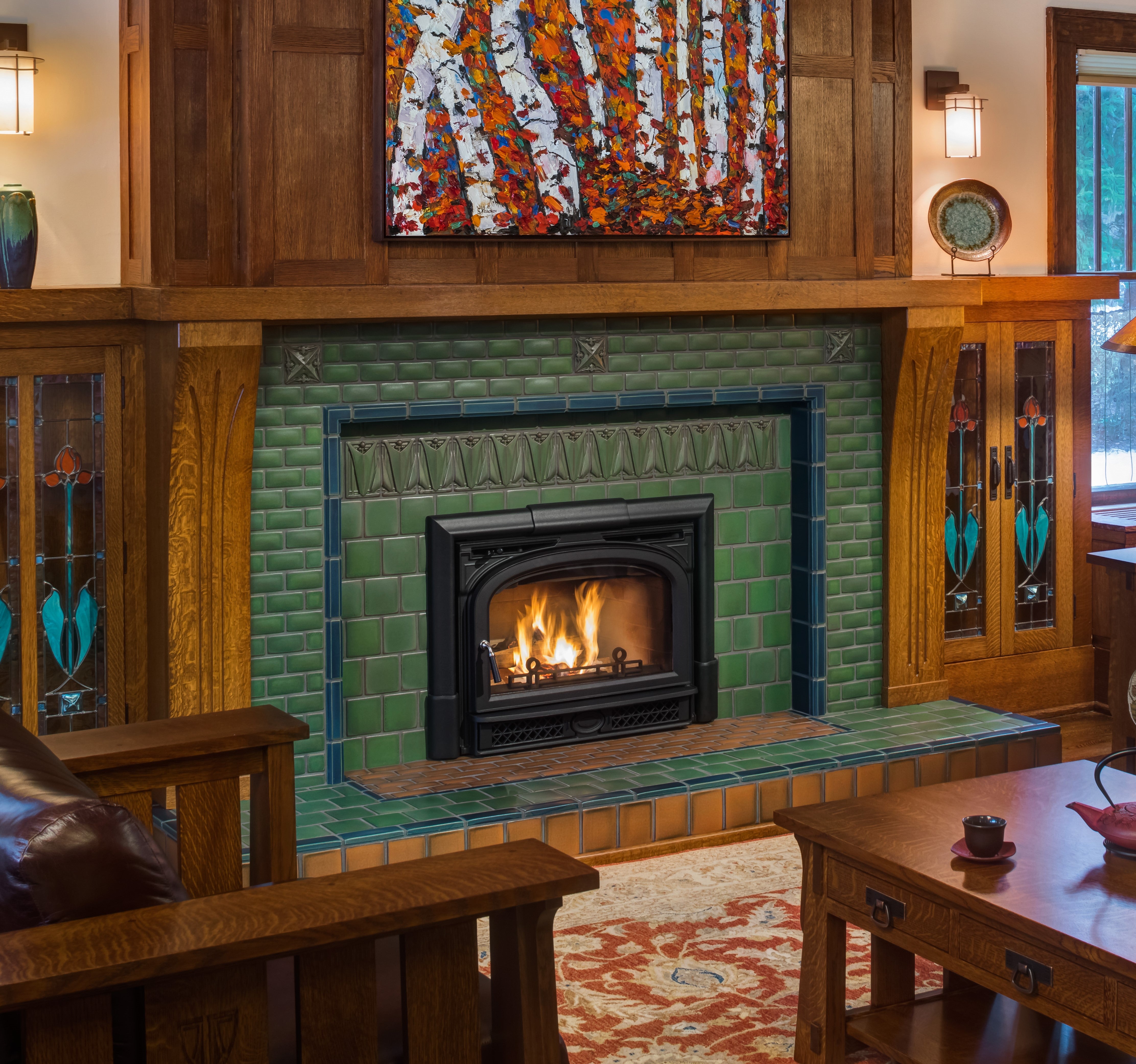 An Arts & Crafts Fireplace | Design Stories – Motawi Tileworks