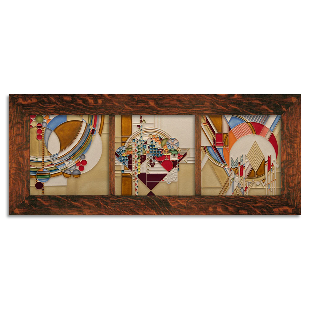 8x8 Frank Lloyd Wright Framed Tile Set | Motawi Tileworks 8x8 Frank Lloyd Wright Framed Tile Set | Motawi Tileworks