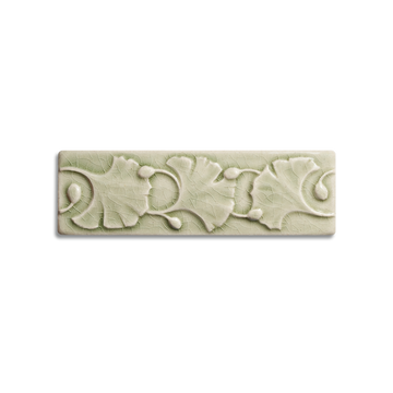 2x6 Ginkgo Border is available in any of our standard glazes. Shown here in 2010 Celadon.