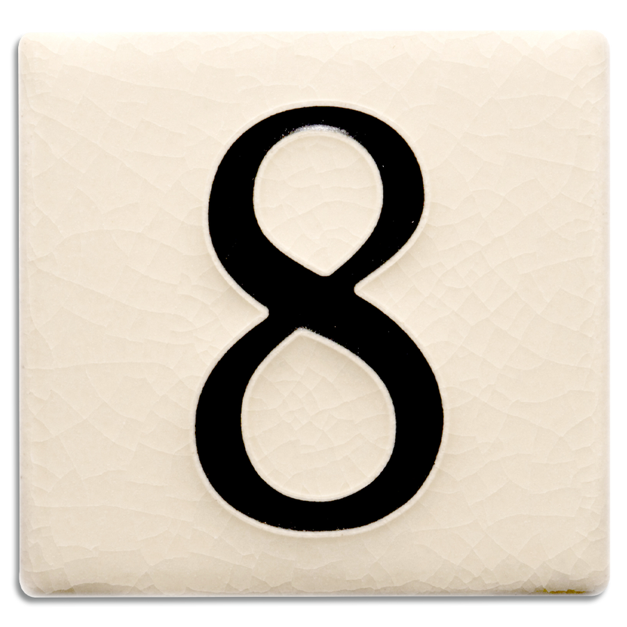 4x4 House Number (White) - 8