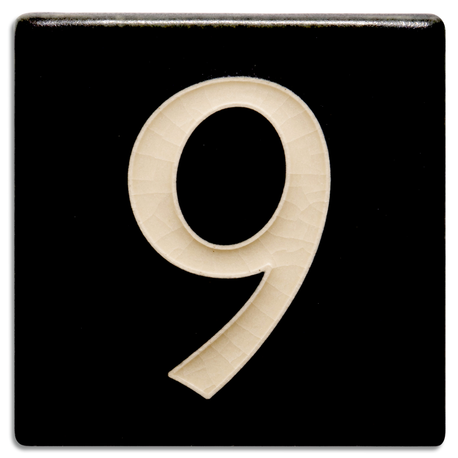 4x4 House Number (Black) - 9