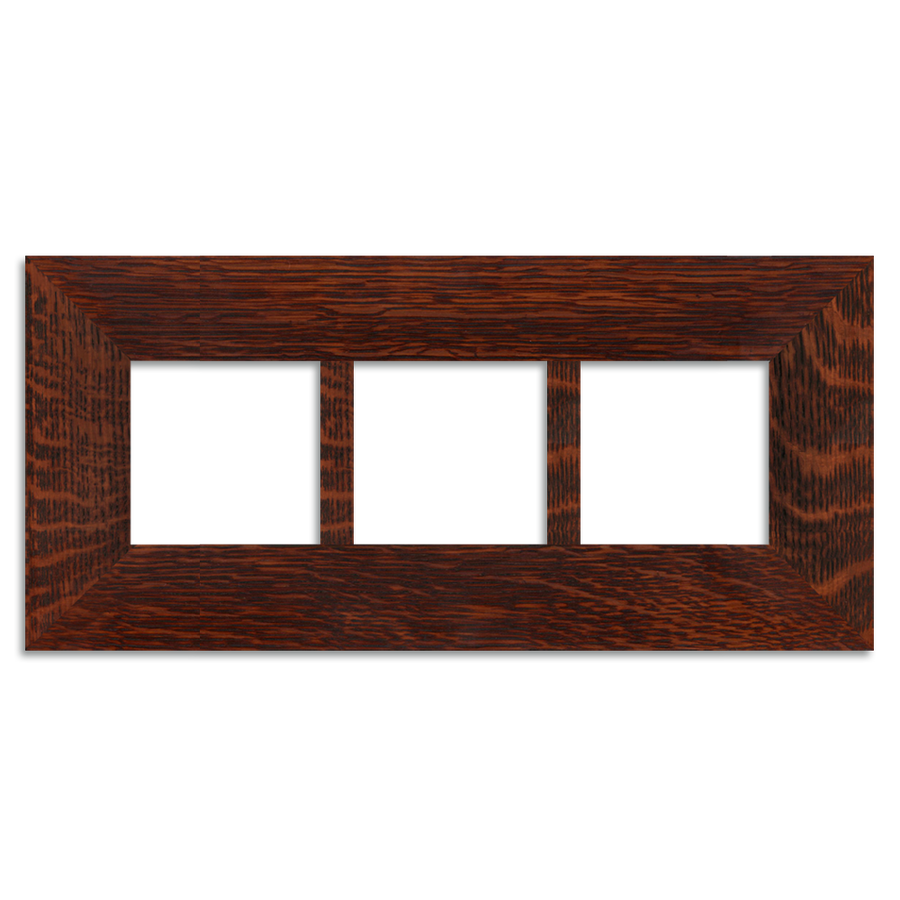 4x4 Triple Frame - Oak, horizontal orientation.