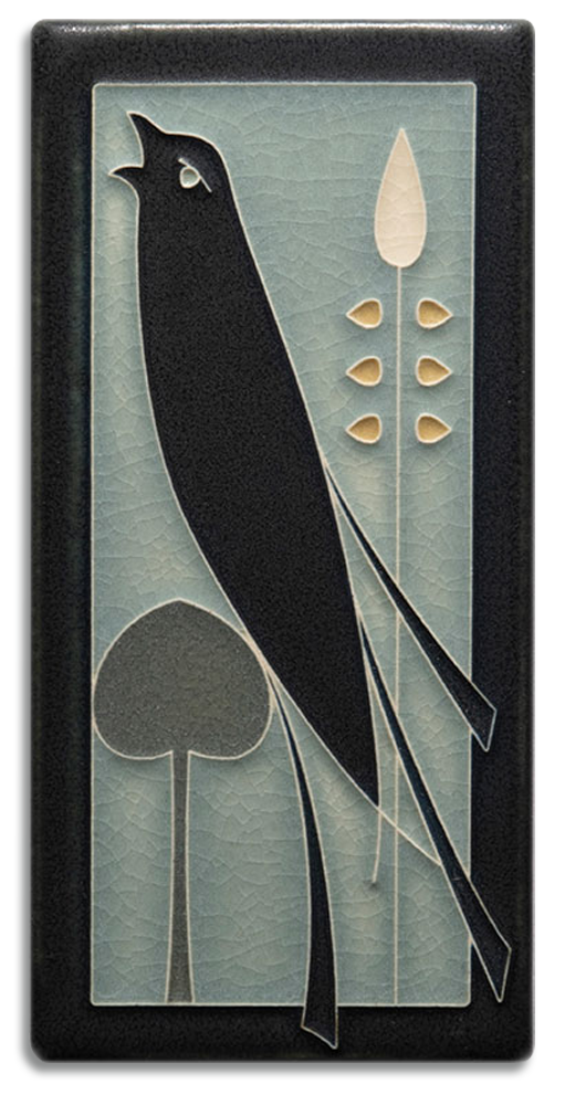 4x8 Songbird (Facing Left) - Grey Blue