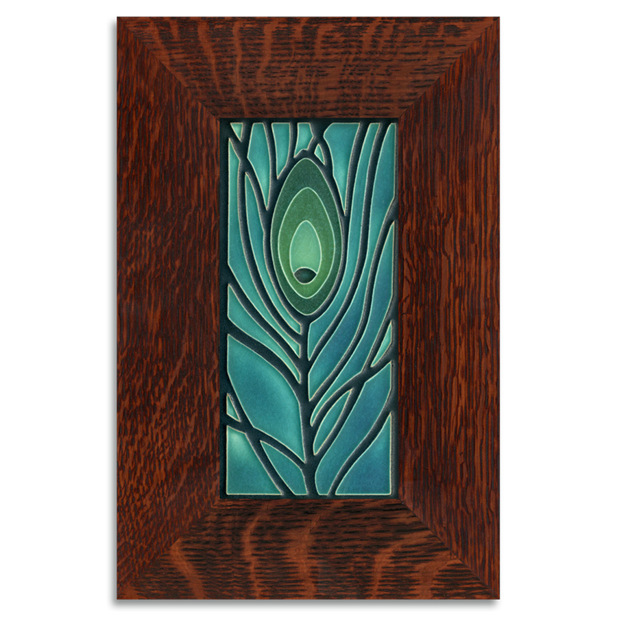 Tile framed in 4x8 Oak frame 