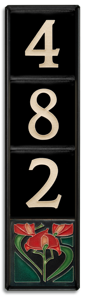 4x4 House Number Frame (Holds Four Tiles). Vertical orientation.