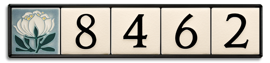4x4 House Number Frame (Holds Five Tiles). Horizontal orientation. 