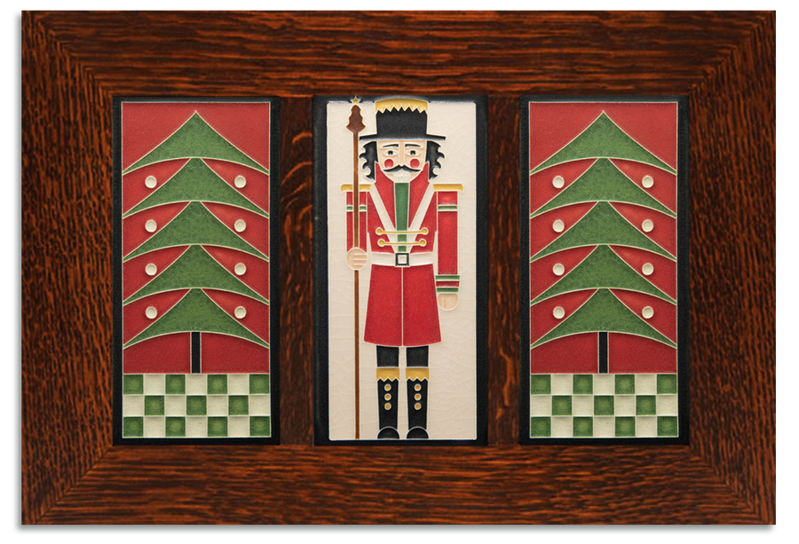 4x8 Holiday Framed Tile Set (Red) - Oak