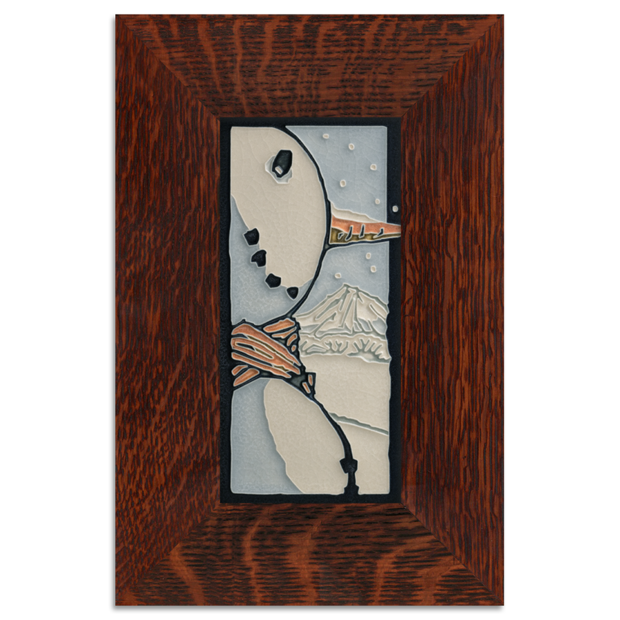 Tile framed in 4x8 Oak frame