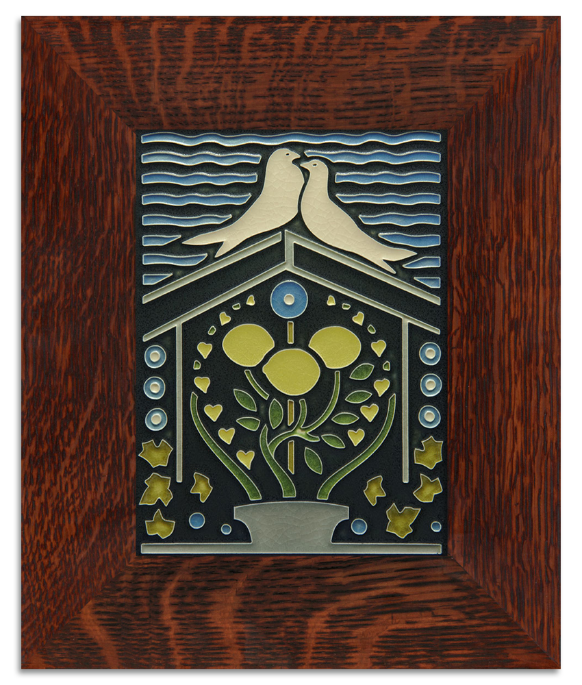 Tile framed in 6x8 Oak frame 