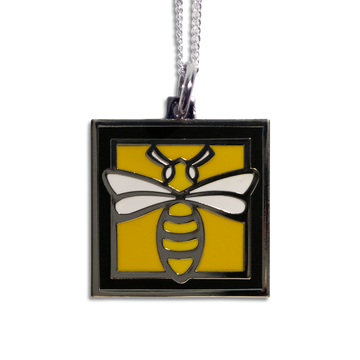 Bee Pendant Necklace - Black Border