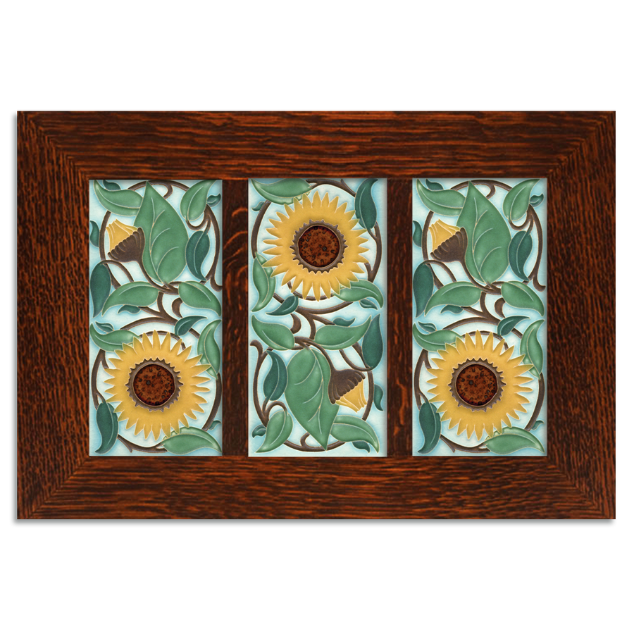 4x8 Sunflower Framed Tile Set - Oak
