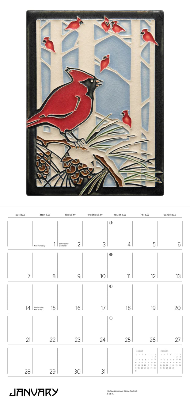 12x13 Arts & Crafts Tiles 2024 Wall Calendar