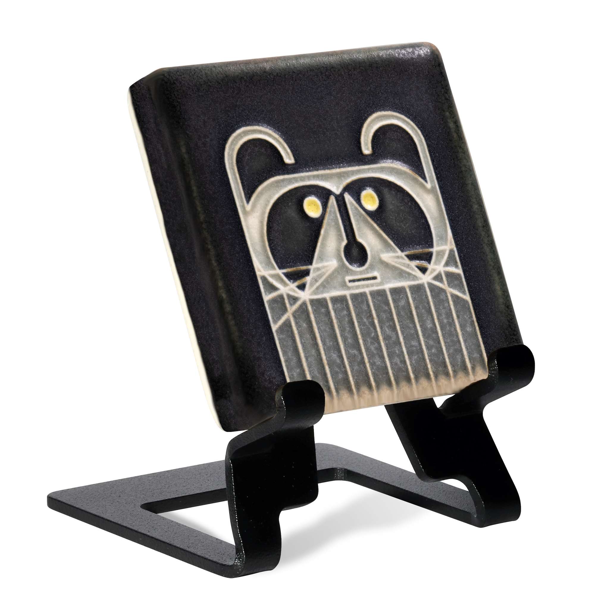 3x3 Raccoon - Black | Motawi Tileworks