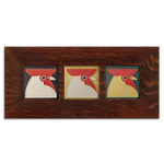 4x4 Rooster Framed Tile Set