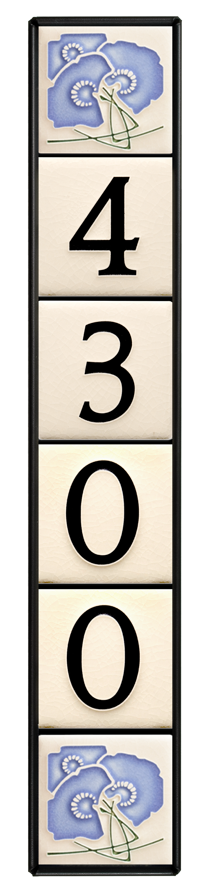 4x4 House Number Frame (Holds Six Tiles). Vertical orientation.