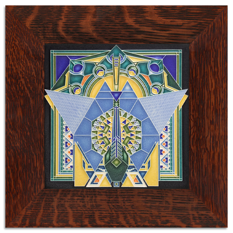 Tile framed in 8x8 Oak frame