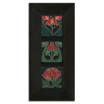 4x4 Florals Framed Tile Set (Red)