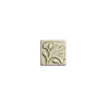 2x2 Ginkgo Corner Block is available in any of our standard glazes. Shown here in 2010 Celadon.