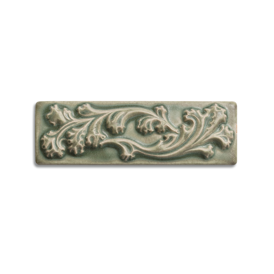2x6 Ashland Border is available in any of our standard glazes. Shown here in 5200 Lichen.