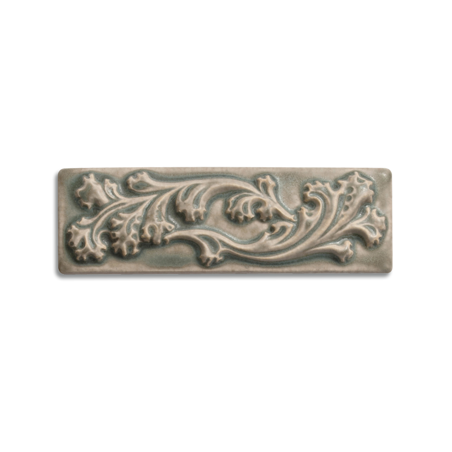 2x6 Ashland Border is available in any of our standard glazes. Shown here in 5236 Rothwell Grey.