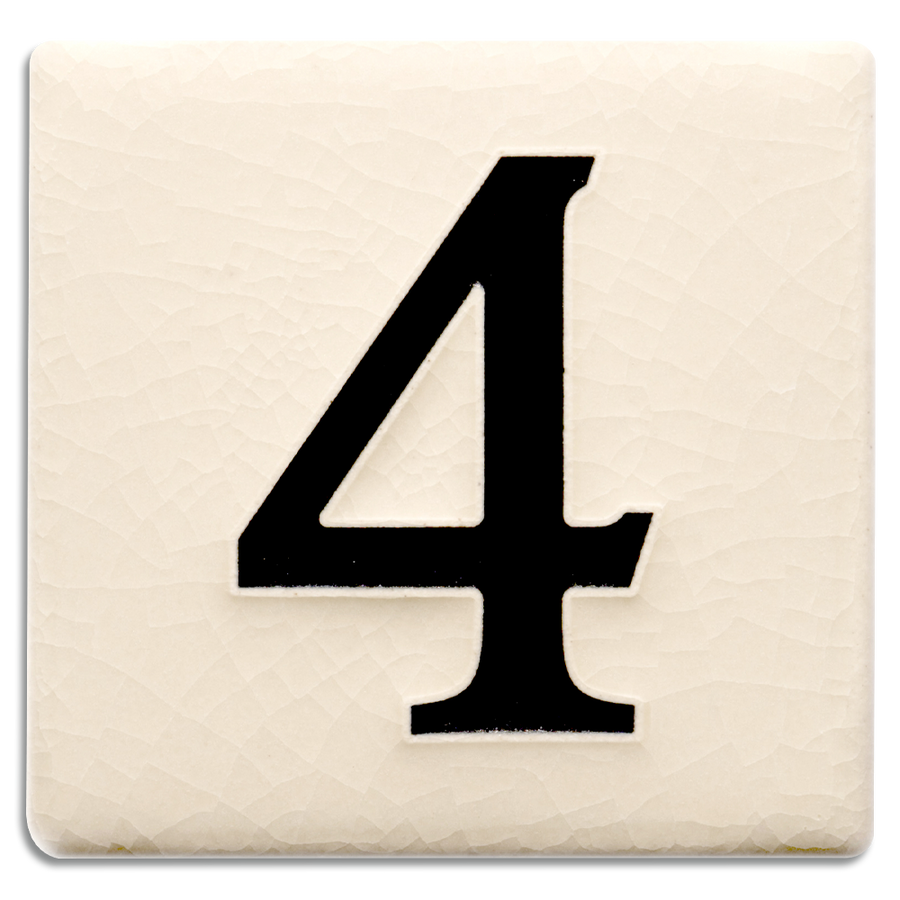 4x4 House Number (White) - 4