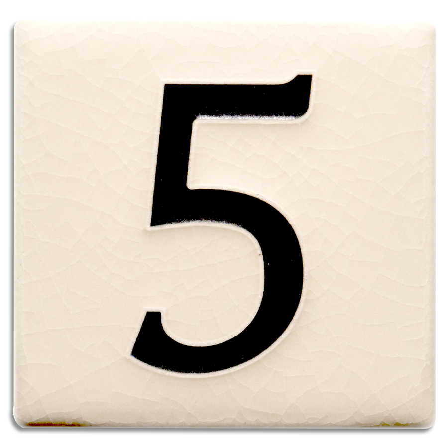 4x4 House Number (White) - 5