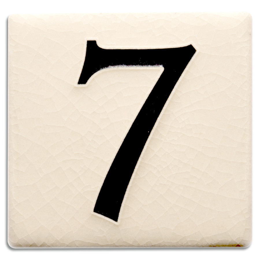 4x4 House Number (White) - 7