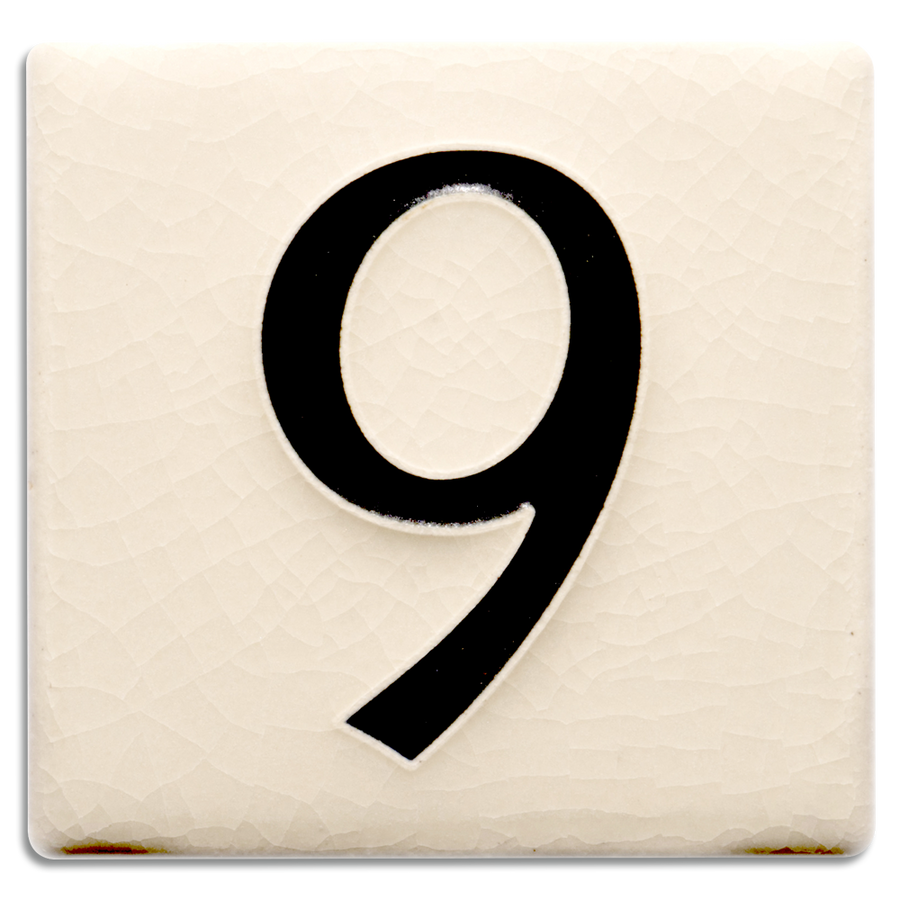 4x4 House Number (White) - 9