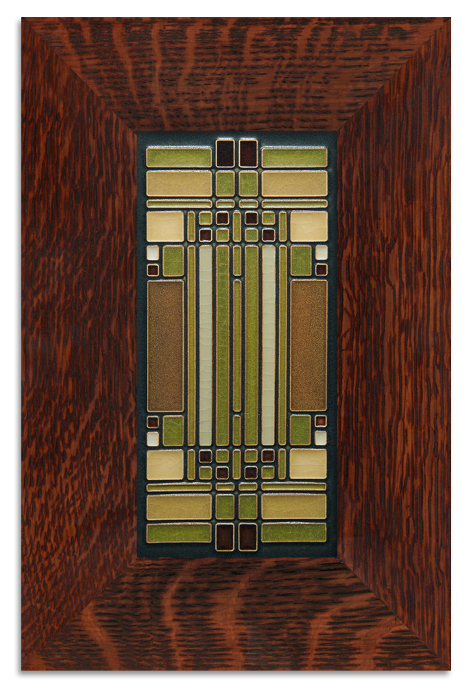 Tile framed in 4x8 Oak frame