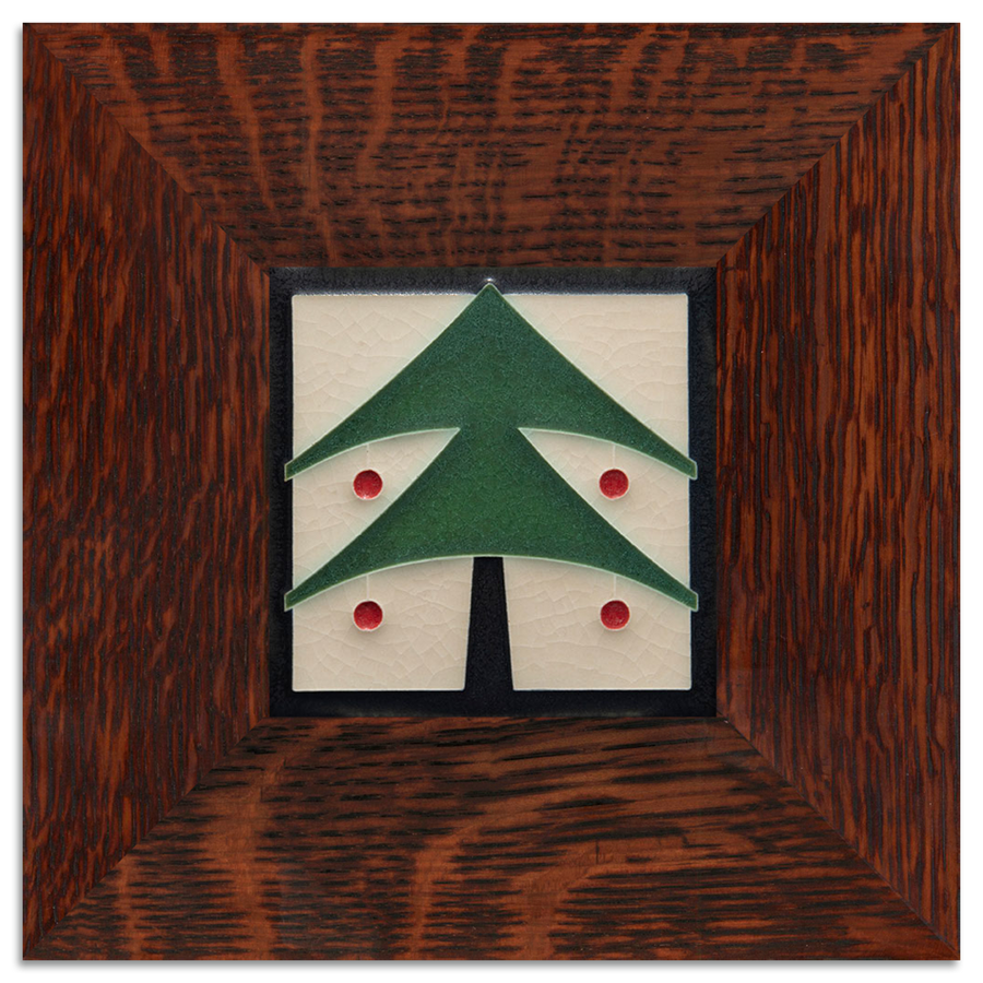 Tile framed in 4x4 Oak frame
