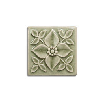 4x4 Pansy is available in any of our standard glazes. Shown here in 2010 Celedon.
