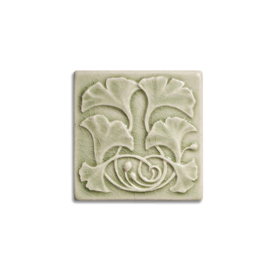 4x4 Gingko is available in any of our standard glazes. Shown here in 2010 Celadon