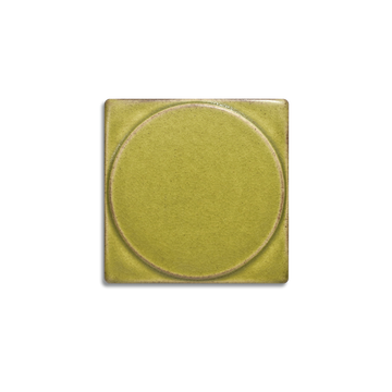 The 4x4 Outie Circle is available in any of our standard glazes. Shown here in 5153 Pear.