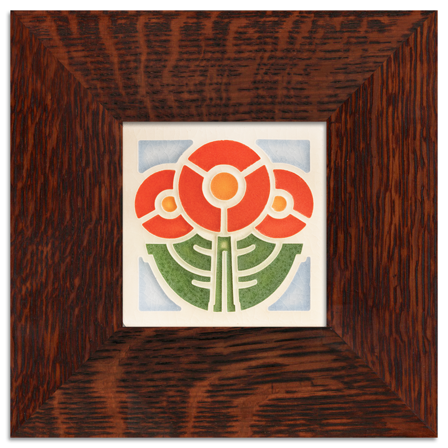 Tile framed in 4x4 Oak frame 