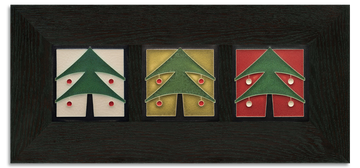 4x4 Christmas Tree Framed Tile Set - Ebony, Horizontal