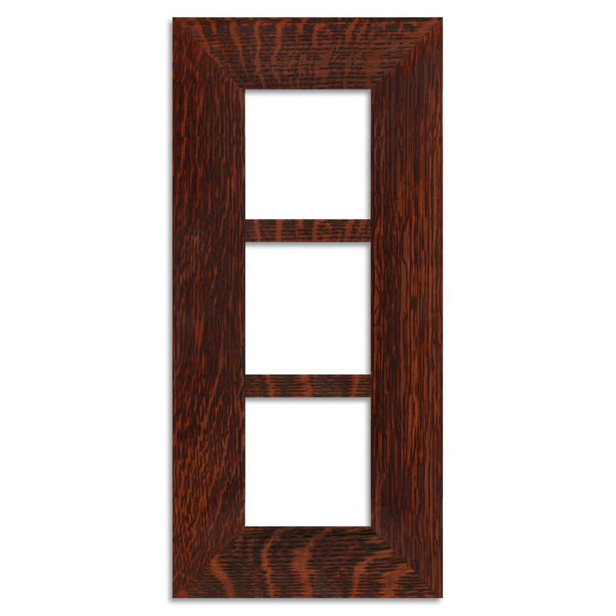 4x4 Triple Frame - Oak, vertical orientation.