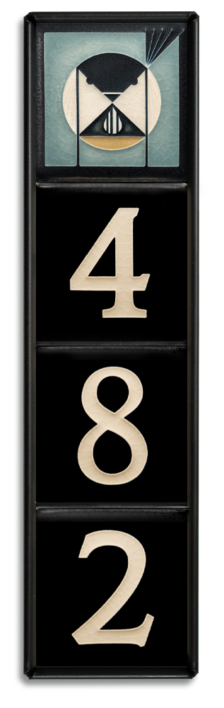 4x4 House Number Frame (Holds Four Tiles). Vertical orientation.