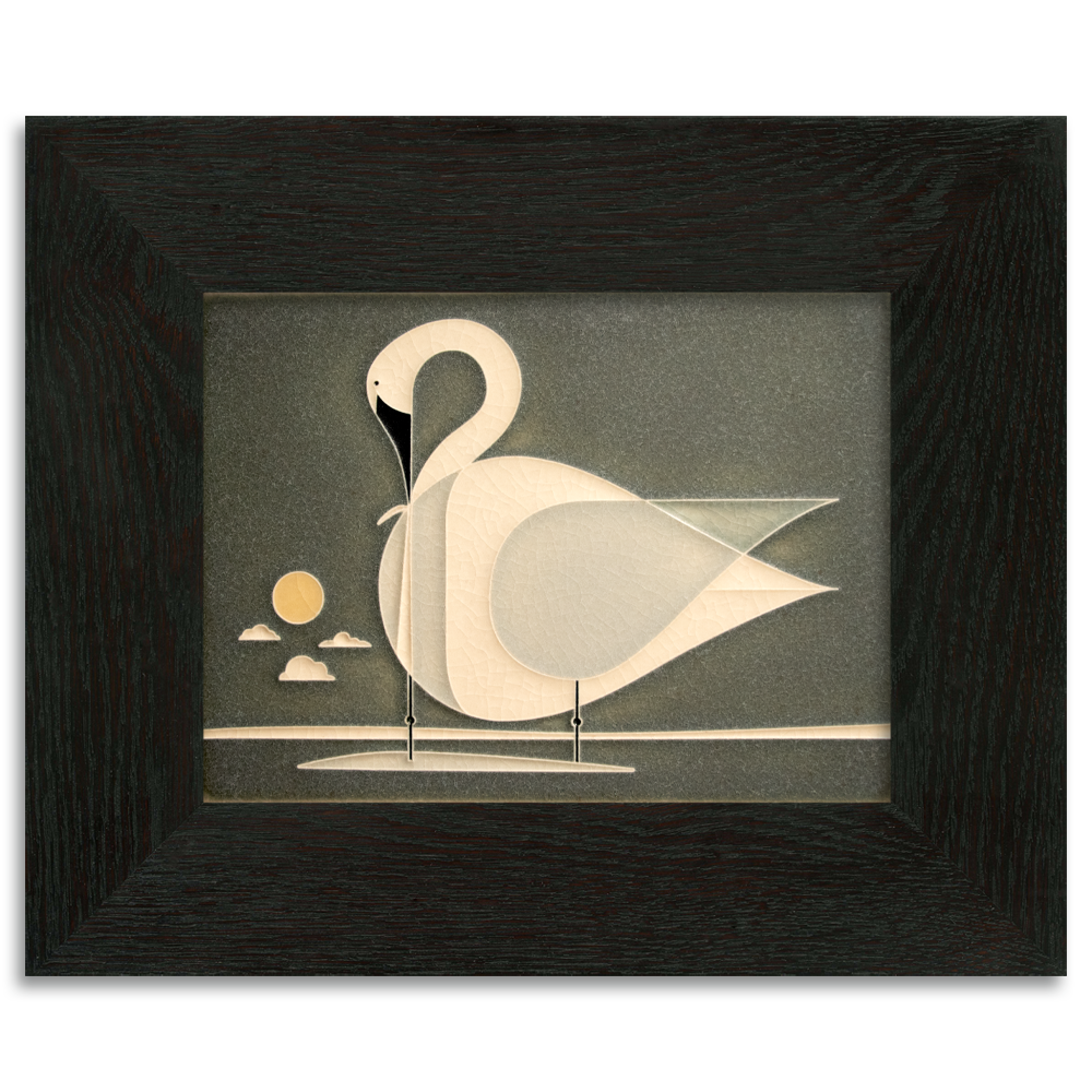 6x8 Trumpeter Swan - Grey | Motawi Tileworks
