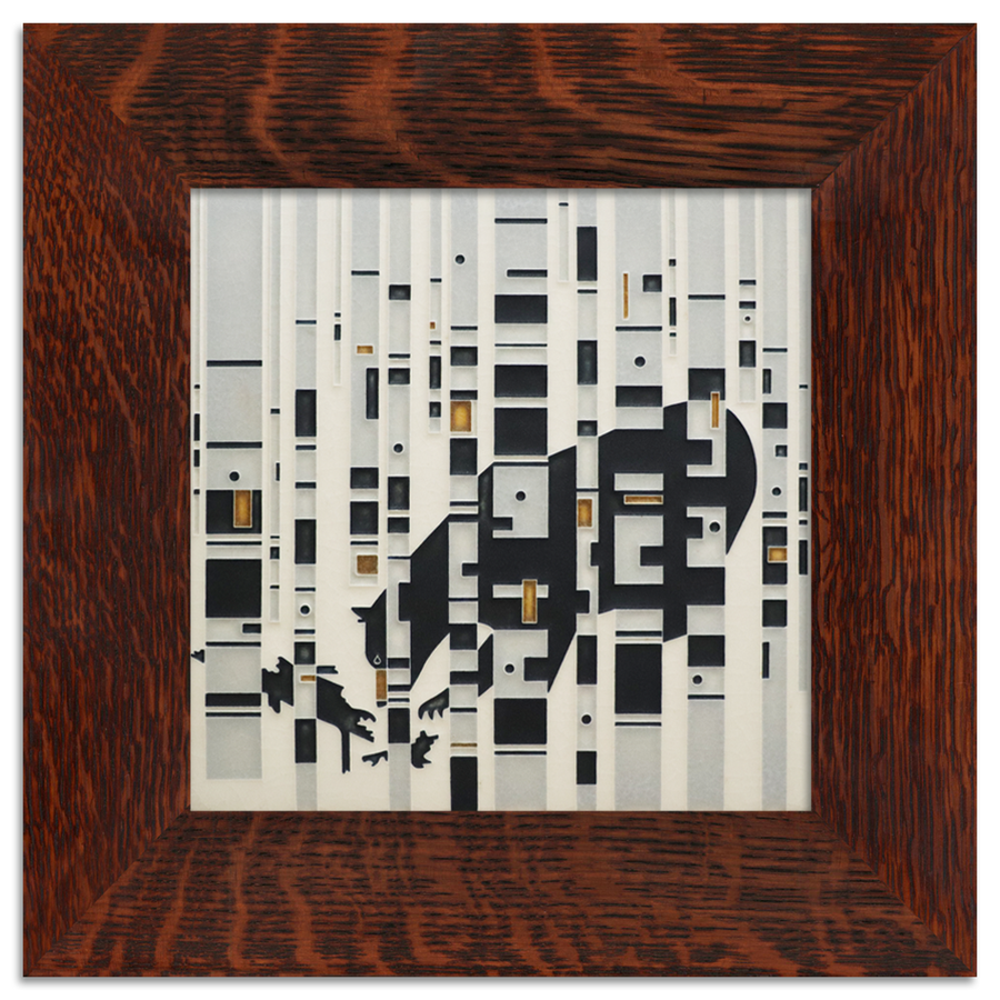 Tile framed in 8x8 Oak frame