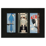 4x8 Charley Harper Birds Framed Tile Set