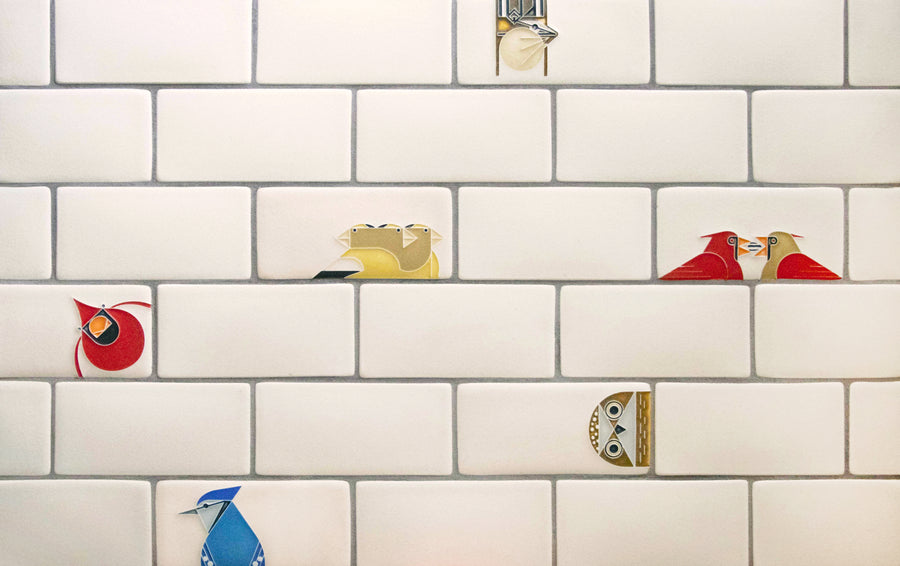 Charley Harper Subway Tile Kitchen | Cream