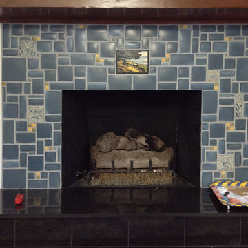 California Oak Collage Fireplace