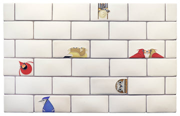 Charley Harper Subway Tile, Cream