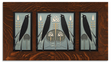 4x8 & 8x8 Songbirds Framed Tile Set (Grey Blue)
